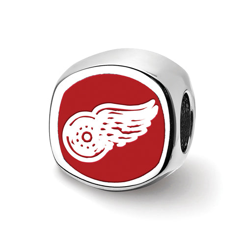 SS Detroit Red Wings Red Wing Winged Wheel Cushion shaped double logo bead