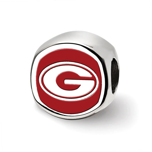 SS University of Georgia Cushion Shaped  Logo Bead