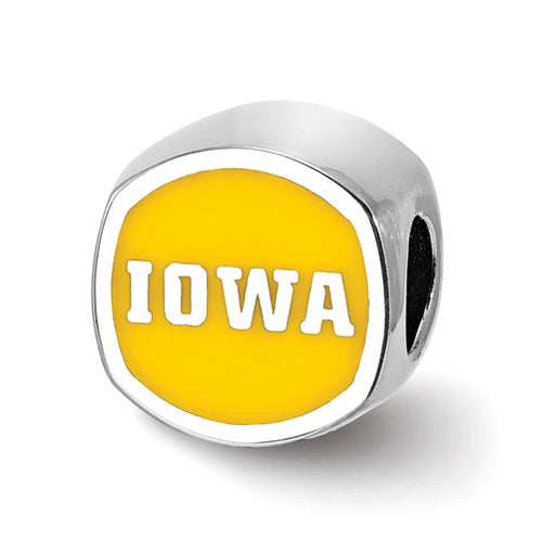 SS University Of Iowa Cushion Shaped Enameled Bead