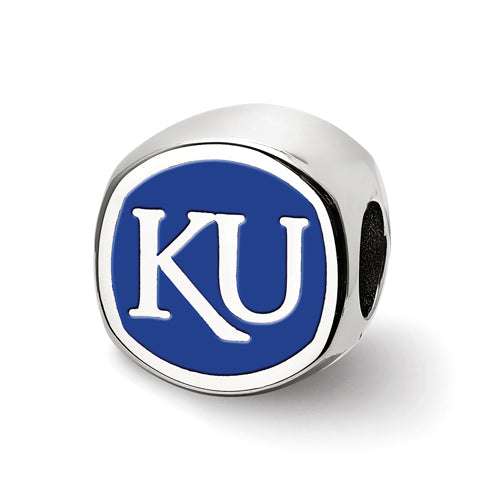 SS The University of Kansas Cushion Shaped Logo Bead