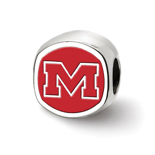 SS University  of Mississippi Cushion Shaped Double Logo Bead