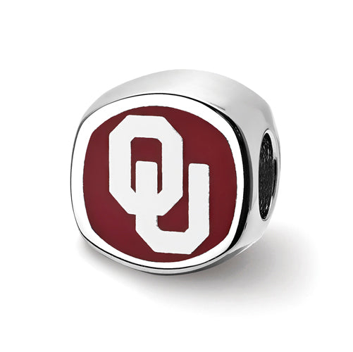 SS University of Oklahoma OU Enameled Bead