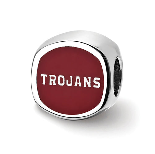 SS Univ. of Southern CA Trojan Head Enameled Bead