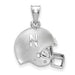 Sterling Silver Rhodium-plated LogoArt University of Nebraska Domed Football Helmet Pendant
