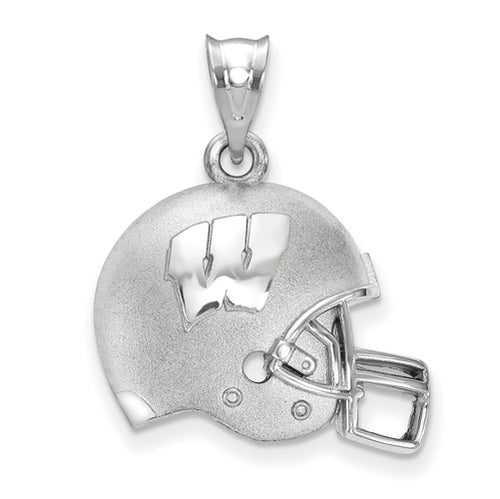 SS University of Wisconsin 3D Football helmet w/Logo Pendant