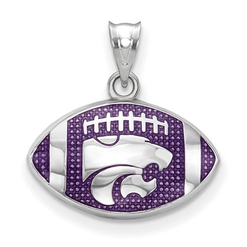 SS Kansas State Univ. Wildcat Enameled Football Pendant