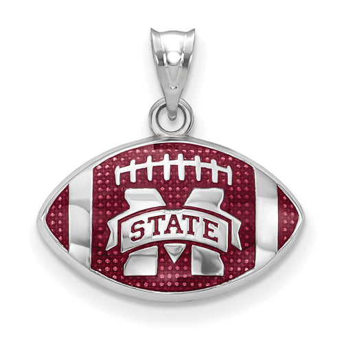 SS Mississippi State University Enameled Football Pendant