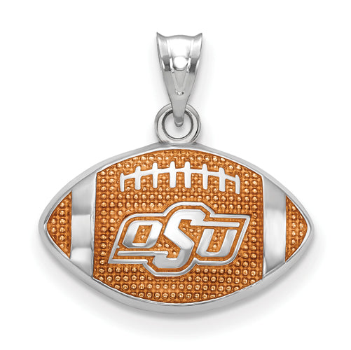 SS Oklahoma State Univ. Enameled Football Pendant