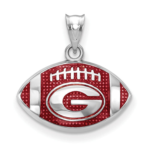 SS Univ. of Georgia Enameled Football Pendant