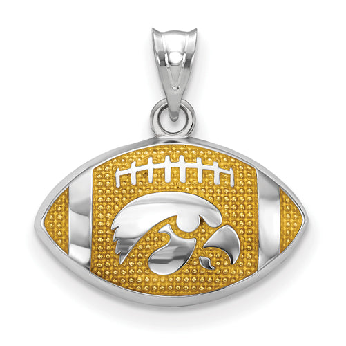 SS The Univ. of Iowa Enameled Football Pendant