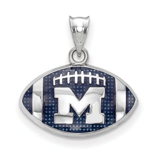 SS University of Michigan Enameled Football Pendant
