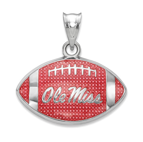 SS University  of Mississippi Enameled Football Pendant