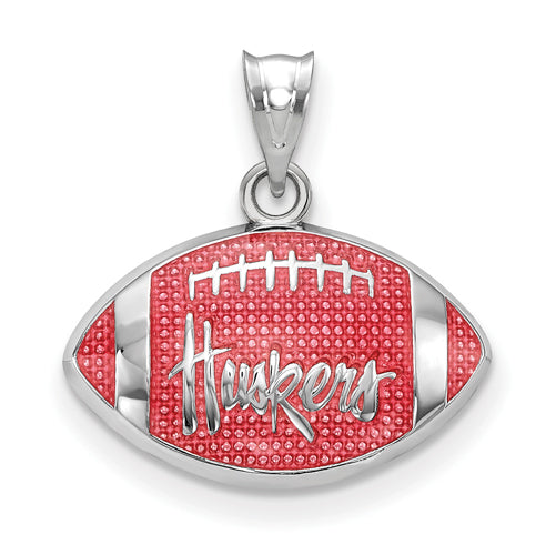 SS University of Nebraska Huskers Enameled Football Pendant