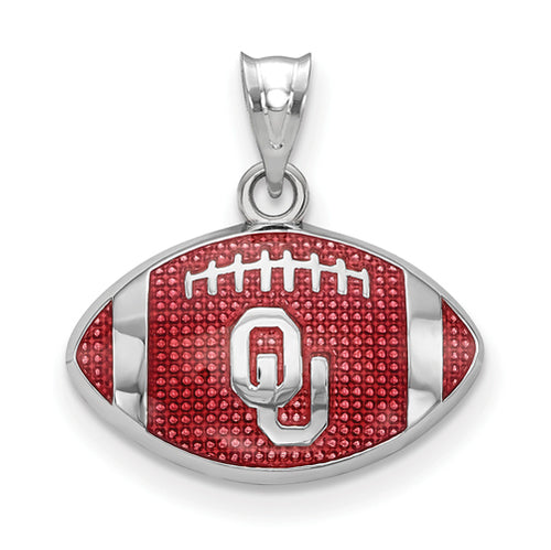SS Univ. of Oklahoma Enameled Football Pendant
