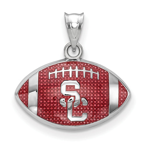 SS Univ. of Southern CA Enameled Football Pendant