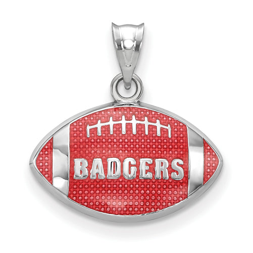 SS University of Wisconsin Badgers Enameled Football Pendant