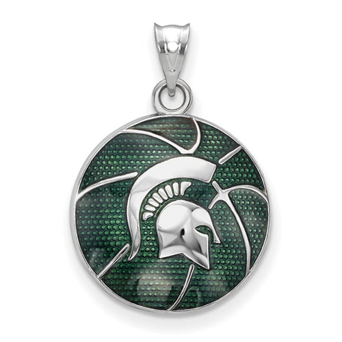 SS Michigan State University Enameled Basketball Pendant