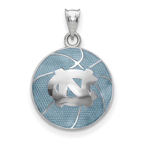 SS Univ. of North Carolina Domed Enameled Basketball Pendant