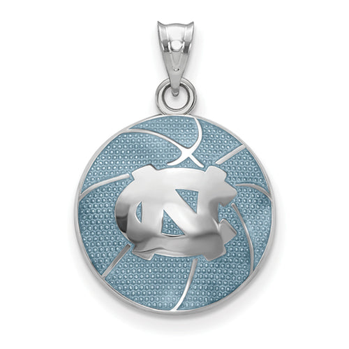 SS Univ. of North Carolina Domed Enameled Basketball Pendant