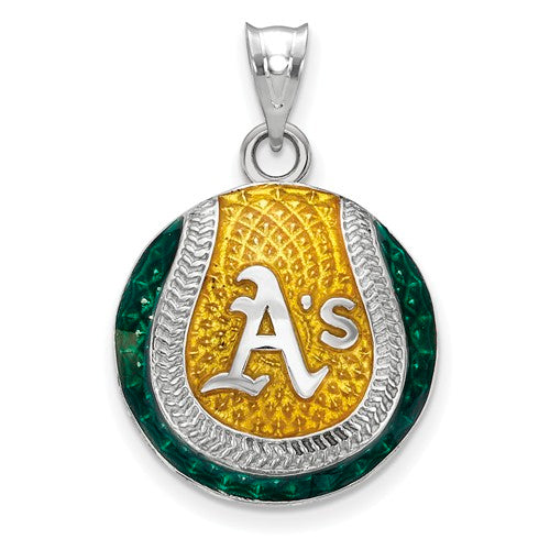 SS Oakland Athletics A's Enameled Baseball Pendant