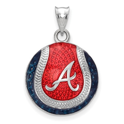 SS Atlanta Braves Enameled Baseball Pendant