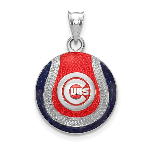 SS Chicago Cubs in Circle Enameled Baseball Pendant