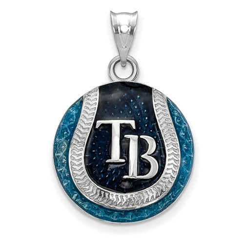 SS Tampa Bay Rays Domed Enameled Baseball Pendant