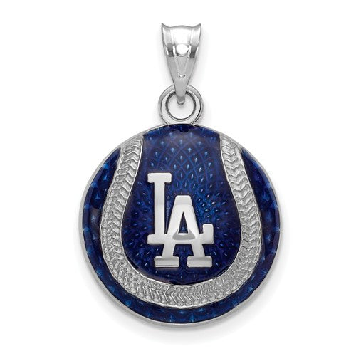 SS Los Angeles Dodgers LA Enameled Baseball Pendant