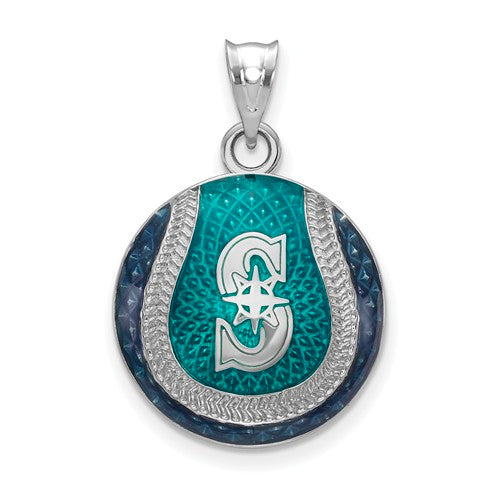 SS Seattle Mariners Domed Enameled Baseball Pendant