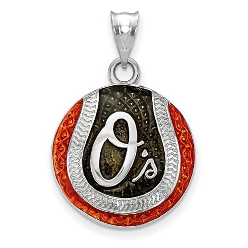 SS Baltimore Orioles Enameled Baseball Pendant