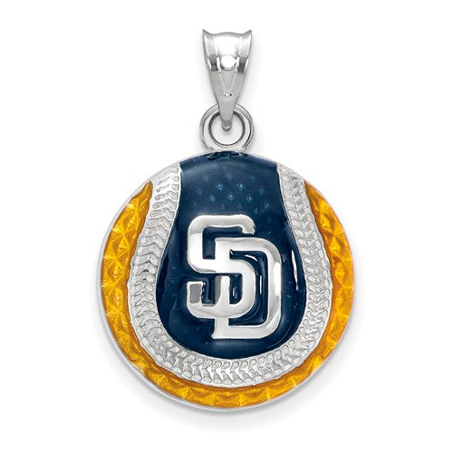 SS MLB  San Diego Padres Enl Baseball Pendant