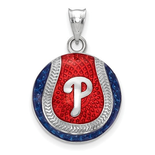 SS Philadelphia Phillies P Logo Baseball Enameled Pendant