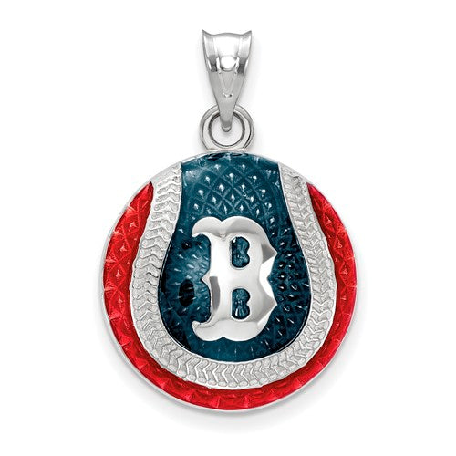 SS MLB  Boston Red Sox B Baseball Enameled Pendant