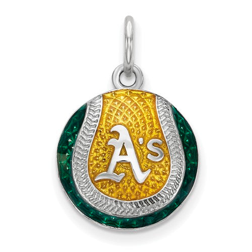 SS Oakland Athletics Small Enameled Baseball Charm