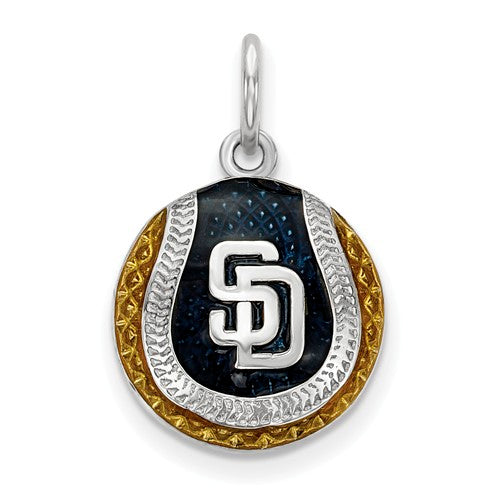 SS San Diego Padres Enameled Baseball Charm