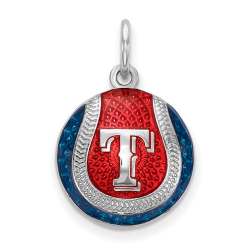 SS Texas Rangers Small Enameled Baseball Charm