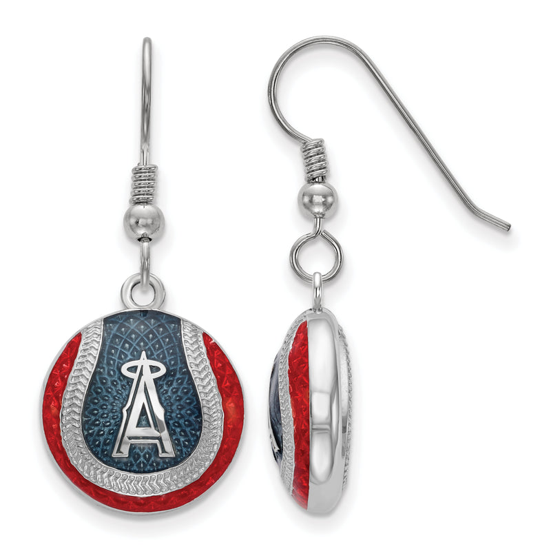  SS MLB Los Angeles Angels Enameled Baseball Dangle Earrings