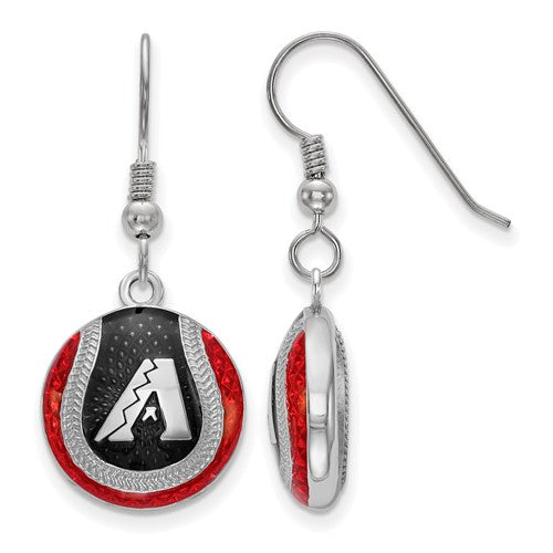 SS Arizona Diamondbacks Domed Enameled Baseball Earrings