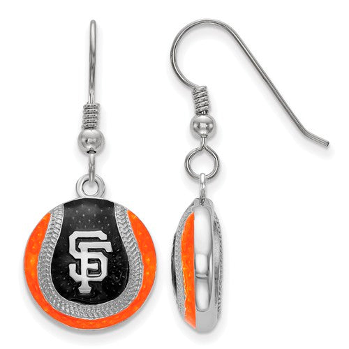 SS San Francisco Giants Domed Enameled Baseball Earrings