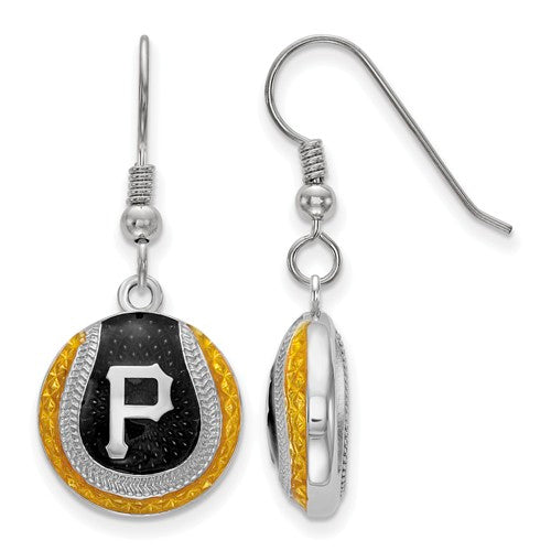 SS Pittsburgh Pirates Domed Enameled Baseball Earrings