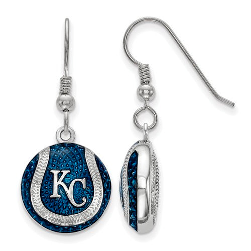SS Kansas City Royals Enameled Baseball Dangle Earrings