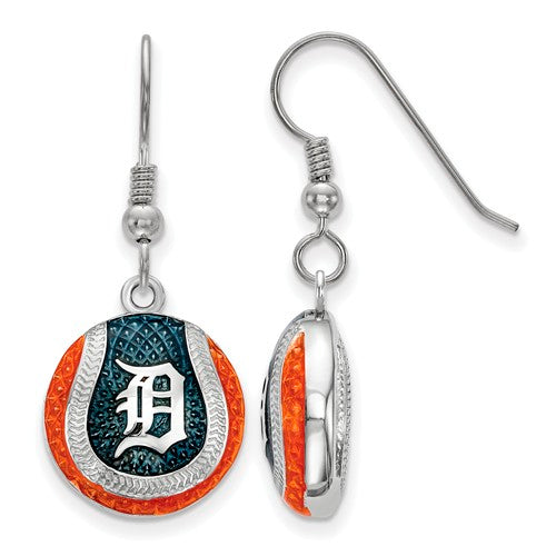 SS Detroit Tigers Enameled Baseball Dangle Earrings