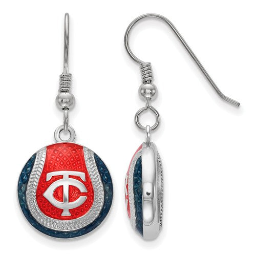 SS Minnesota Twins Domed Enameled Baseball Earrings