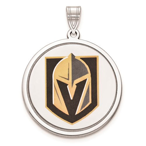 SS NHL LogoArt Vegas Golden Knights Picture Jewelry Disc Pendant