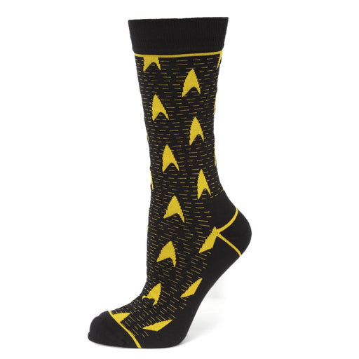 Star Trek Yellow Delta Shield Black Men's Socks