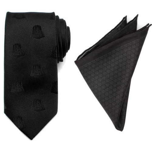 Darth Vader Black Necktie and Pocket Square Gift Set