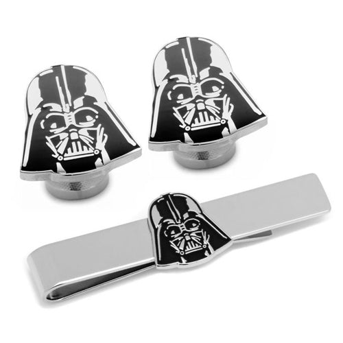 Darth Vader Matte Black Cufflinks and Tie Bar Gift Set