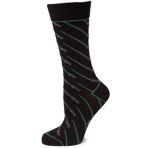 Green Lightsaber Black Men's Socks