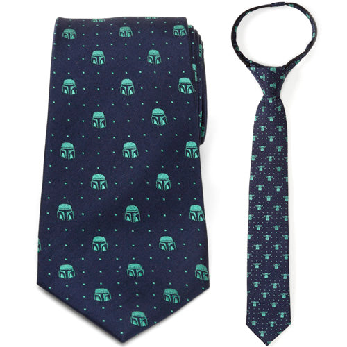 Father and Son Mando and The Child Zipper Necktie Gift Set