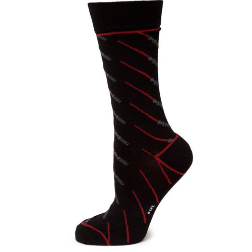 Red Lightsaber Black Men's Socks